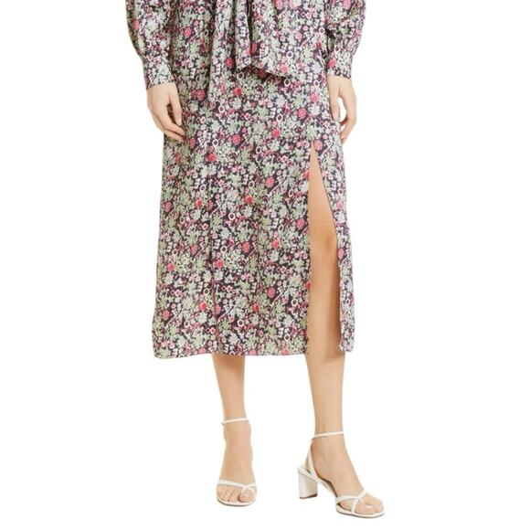 Cinq a Sept Long Sleeve Floral Midi Dress NWT - Picture 10 of 12